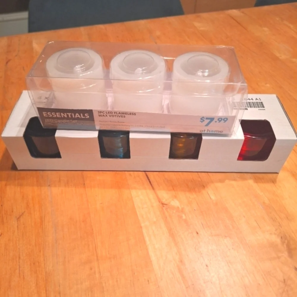 NWT Ikea Ädelhet convertible candle holders (4) and 2 inch flameless candles (3)